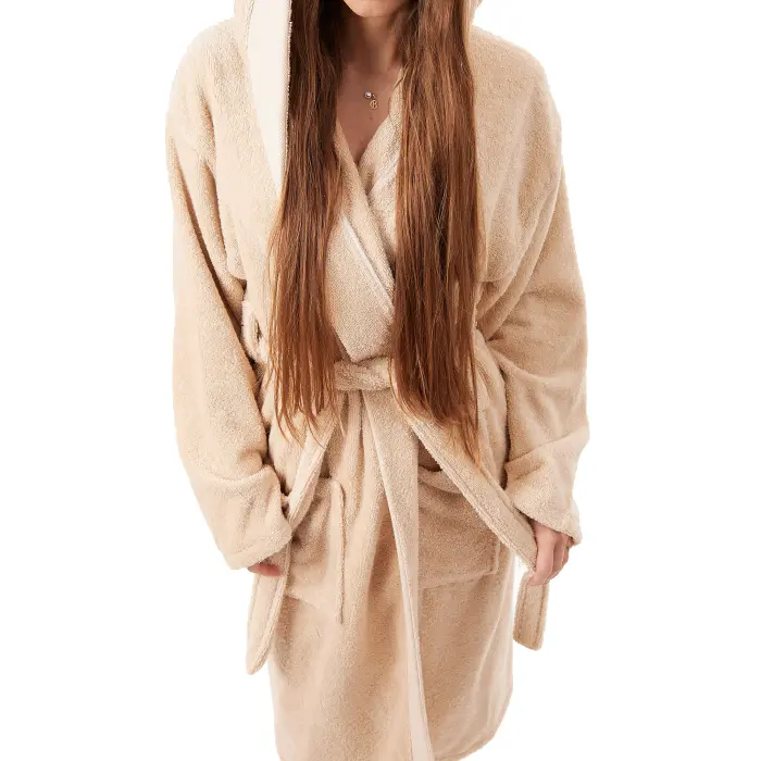 Халат Севи лого - MS - капучино- дамски - 3724 - Халат Севи лого - MS - капучино- дамски - 3724