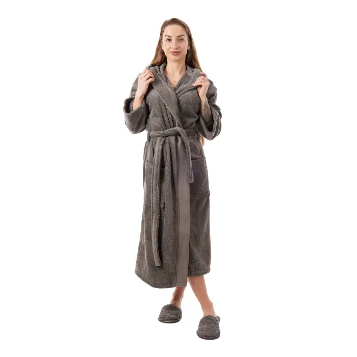 Халат Севи лого - MS - тъмно сив- дамски - 3732 - Халат Севи лого - MS - тъмно сив- дамски - 3732