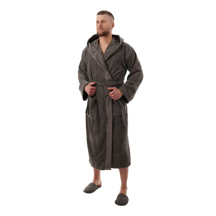 Халат Севи лого - MS - тъмно сив- мъжки - 3757 - Халат Севи лого - MS - тъмно сив- мъжки - 3757