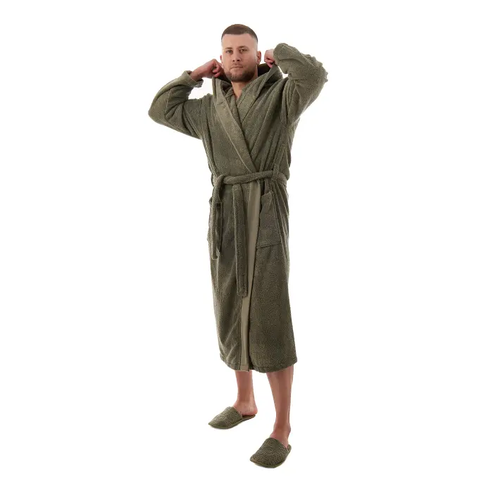 Халат Севи лого - MS - тъмно зелен- мъжки - 3746 - Халат Севи лого - MS - тъмно зелен- мъжки - 3746