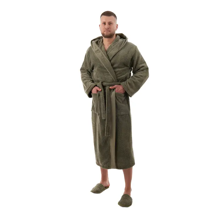 Халат Севи лого - MS - тъмно зелен- мъжки - 3747 - Халат Севи лого - MS - тъмно зелен- мъжки - 3747