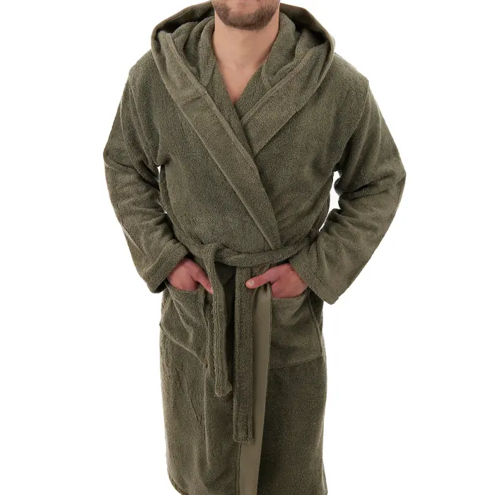 Халат Севи лого - MS - тъмно зелен- мъжки - 3749 - Халат Севи лого - MS - тъмно зелен- мъжки - 3749