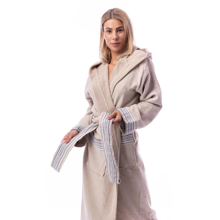 Халат Вафла Лукс - Капучино - дамски - 60 -  Халат Вафла Лукс - Капучино - дамски - 60