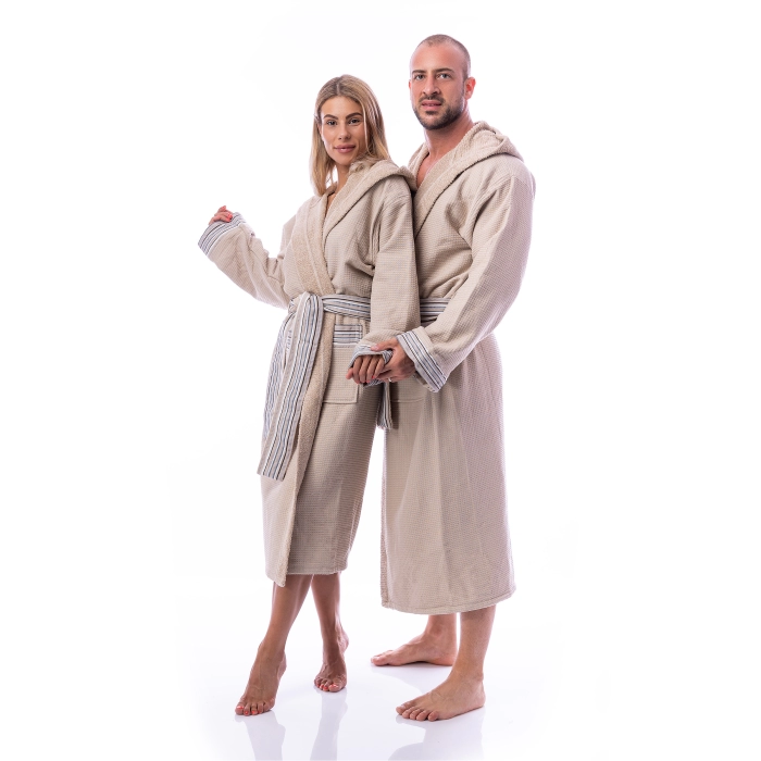 Халат Вафла Лукс - Капучино - мъжки - 69 - Халат Вафла Лукс - Капучино - мъжки - 69