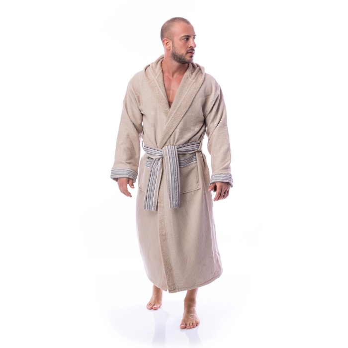 Халат Вафла Лукс - Капучино - мъжки - 65 - Халат Вафла Лукс - Капучино - мъжки - 65