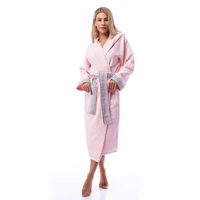 Халат Вафла Лукс - Розово - дамски - 1875 - Халат Вафла Лукс - Розово - дамски - 1875