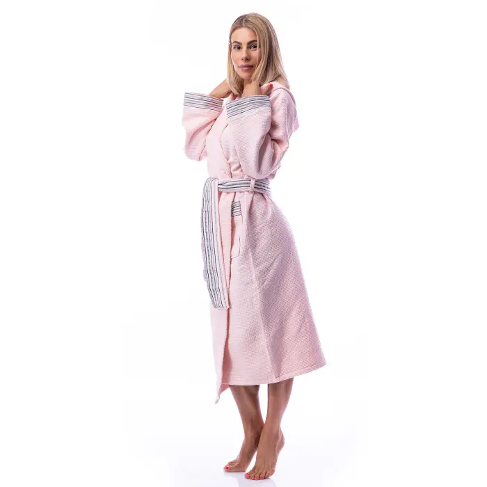 Халат Вафла Лукс - Розово - дамски - 1876 - Халат Вафла Лукс - Розово - дамски - 1876
