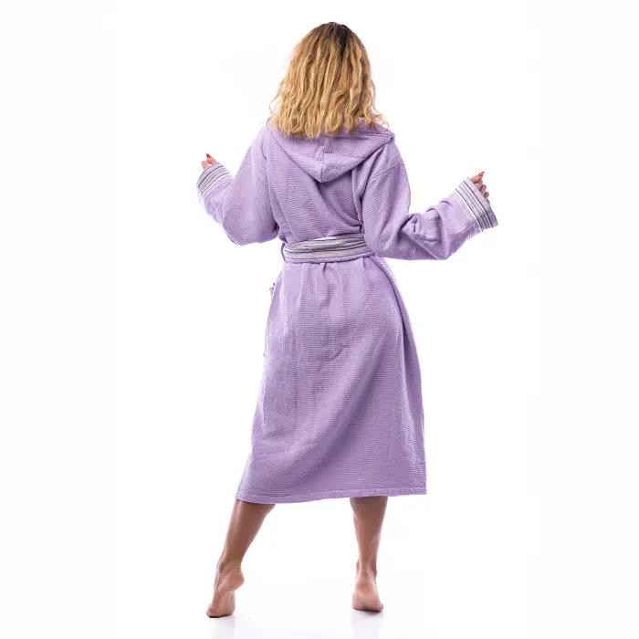 Халат Вафла Лукс - Тъмно лилаво - дамски - 2502 - Халат Вафла Лукс - Тъмно лилаво - дамски - 2502