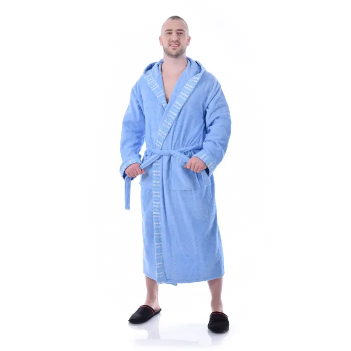 Халат Вивиен - Светло син - мъжки - 2405 - Халат Вивиен - Светло син - мъжки - 2405
