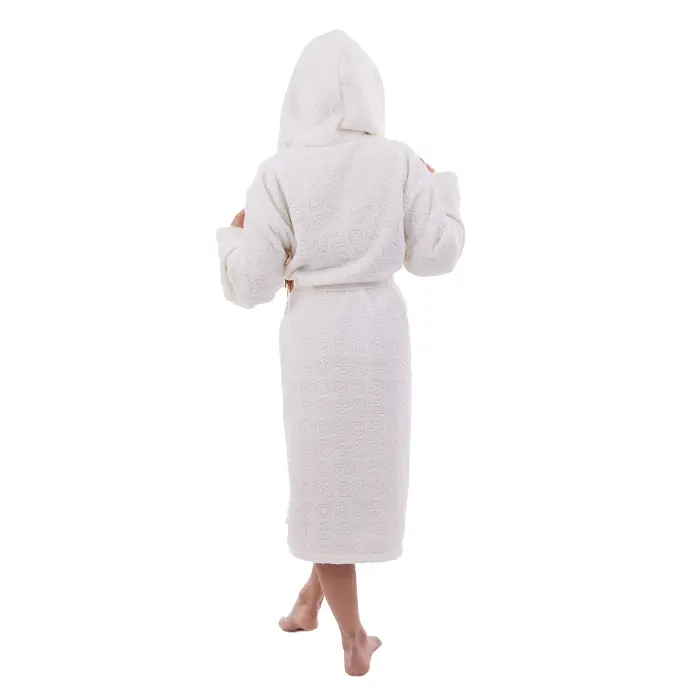 Халат ЖАКАРД - MS - Крем - дамски - 3486 - Халат ЖАКАРД - MS - Крем - дамски - 3486