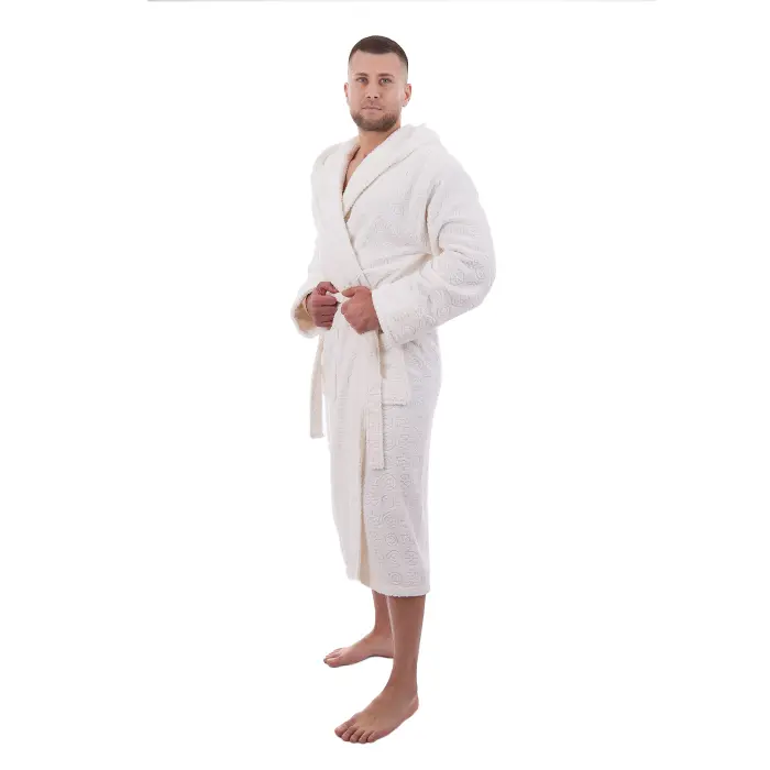 Халат ЖАКАРД - MS - Крем - мъжки - 3523 - Халат ЖАКАРД - MS - Крем - мъжки - 3523