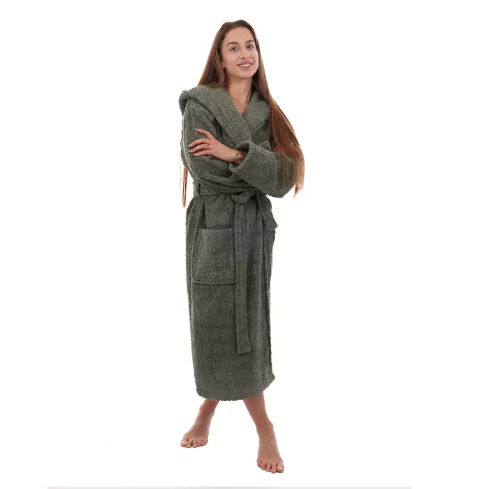 Халат ЖАКАРД - MS - Зелен - дамски - 3517 - Халат ЖАКАРД - MS - Зелен - дамски - 3517