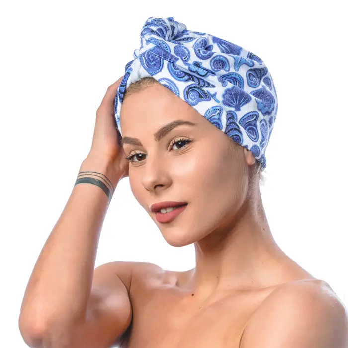 Хавлиен тюрбан с принт М1 - 1504 - Хавлиен тюрбан с принт М1 - 1504