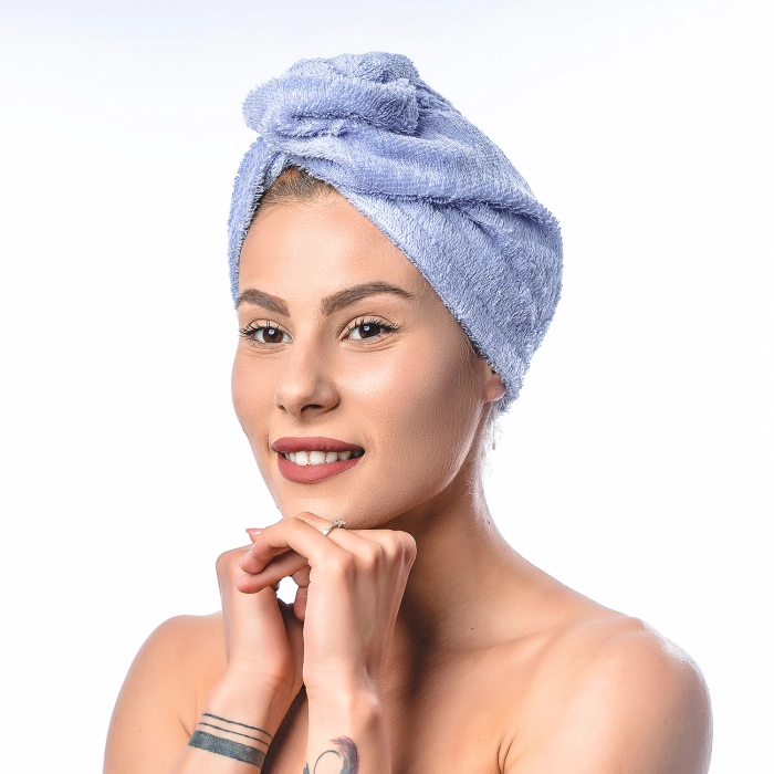 Хавлиен тюрбан за глава - лилав - 55 - Хавлиен тюрбан за глава - лилав - 55