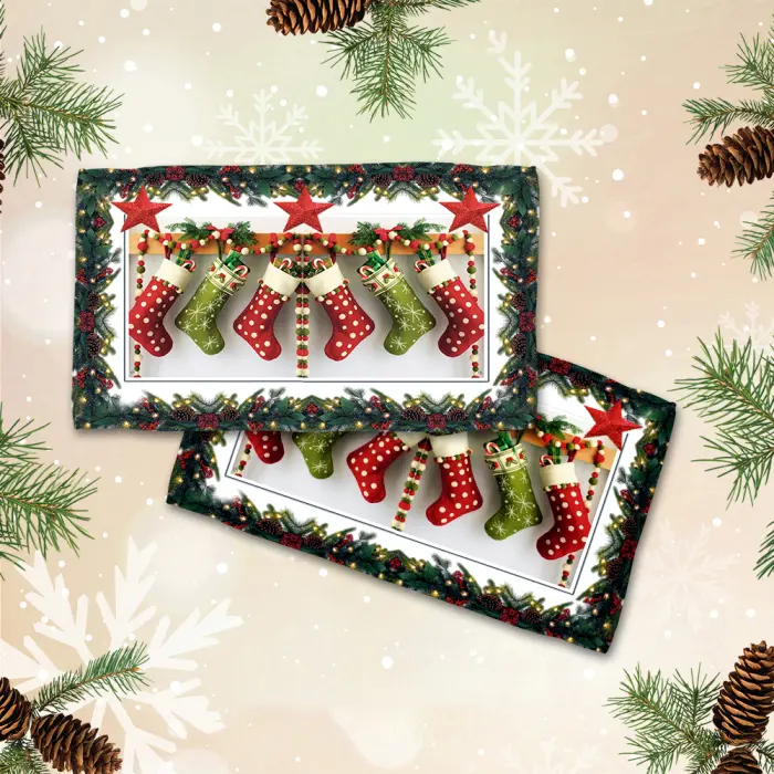 Хавлиена кърпа с коледни мотиви - 3041 - 2076 - Хавлиена кърпа с коледни мотиви - 3041 - 2076