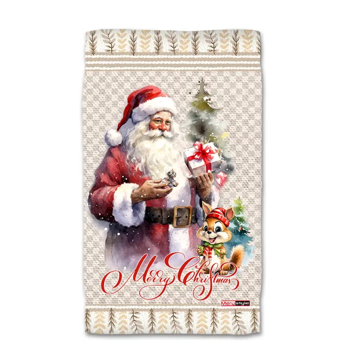 Хавлиена кърпа с коледни мотиви - 5296 - 3077 - Хавлиена кърпа с коледни мотиви - 5296 - 3077