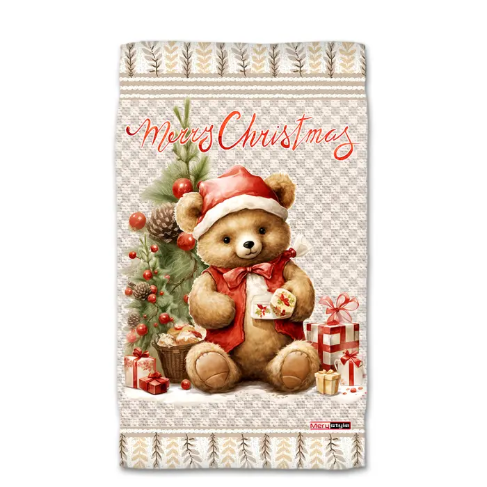 Хавлиена кърпа с коледни мотиви - 5298 - 3079 - Хавлиена кърпа с коледни мотиви - 5298 - 3079