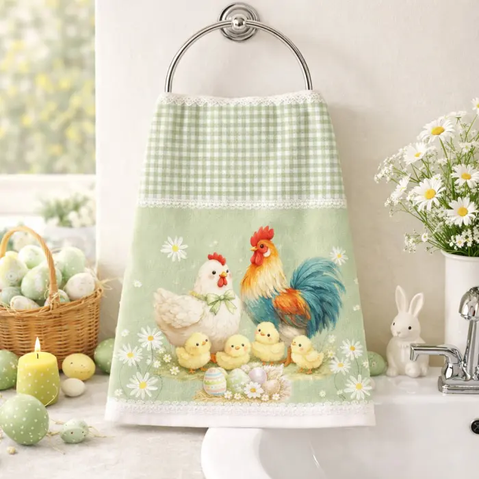 Хавлиена кърпа с Великденски мотиви - 5446 - 3817 - Хавлиена кърпа с Великденски мотиви - 5446 - 3817