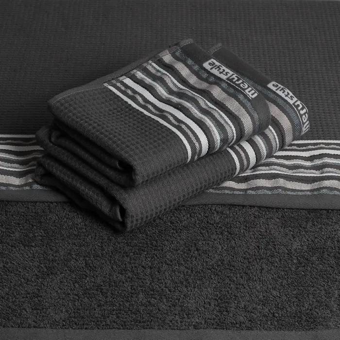 Хавлия за баня Вафла Лукс -Тъмно Сиво - 1082 - Хавлия за баня Вафла Лукс -Тъмно Сиво - 1082