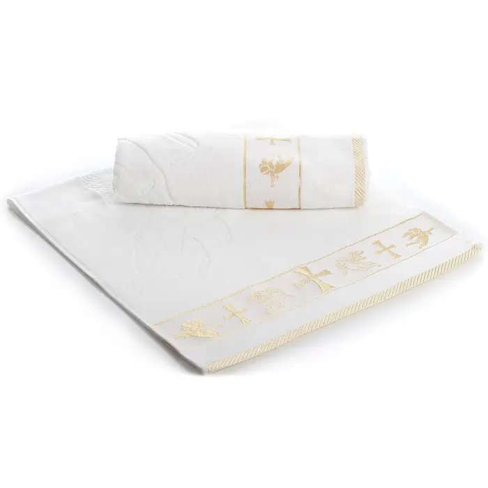 Кърпа за Кръщение с втъкани златни нишки - 1755 - Кърпа за Кръщение с втъкани златни нишки - 1755