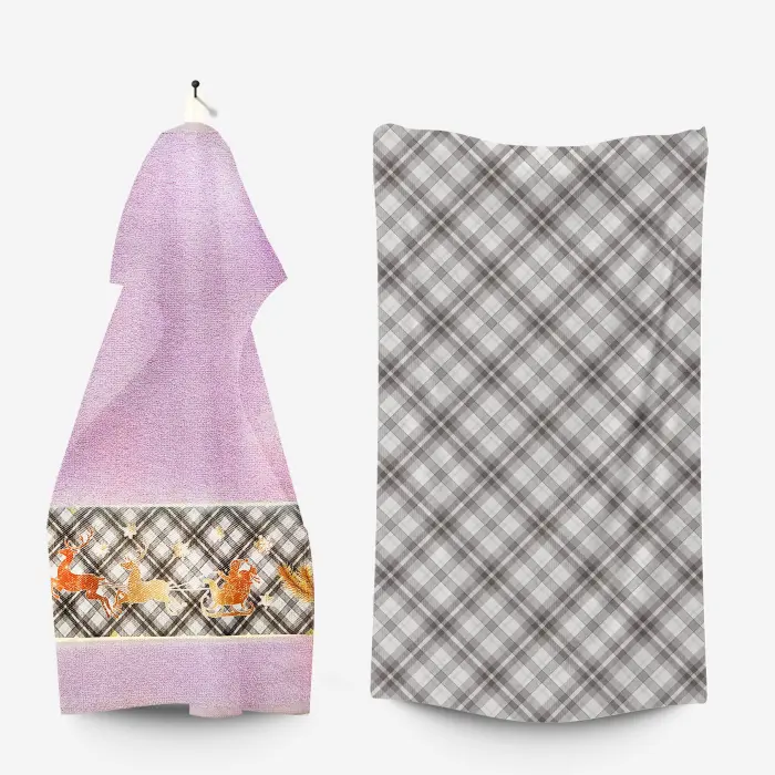 Комплект - 2 броя хавлиена кърпа с коледни мотиви - 3027 - 2178 - Комплект - 2 броя хавлиена кърпа с коледни мотиви - 3027 - 2178