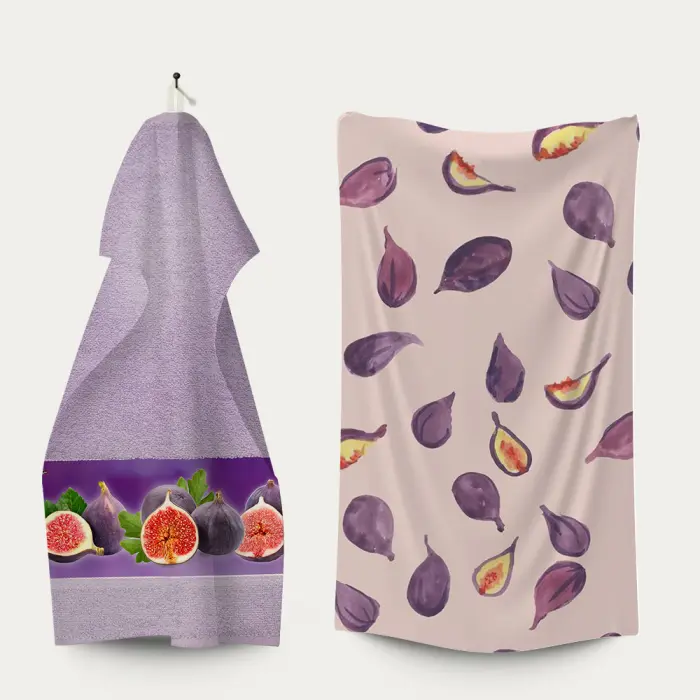 Комплект - 2 броя хавлиена кърпа с принт - 3147 - 2249 - Комплект - 2 броя хавлиена кърпа с принт - 3147 - 2249