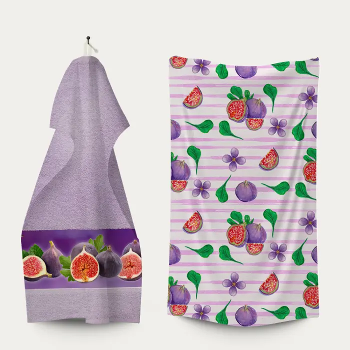 Комплект - 2 броя хавлиена кърпа с принт - 3148 - 2250 - Комплект - 2 броя хавлиена кърпа с принт - 3148 - 2250