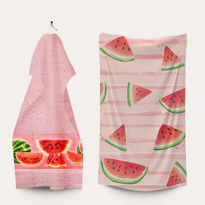 Комплект - 2 броя хавлиена кърпа с принт - 3152 - 2254 - Комплект - 2 броя хавлиена кърпа с принт - 3152 - 2254