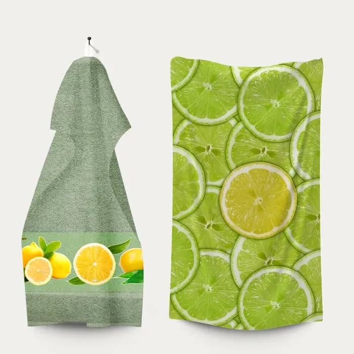 Комплект - 2 броя хавлиена кърпа с принт - 3155 - 2257 - Комплект - 2 броя хавлиена кърпа с принт - 3155 - 2257