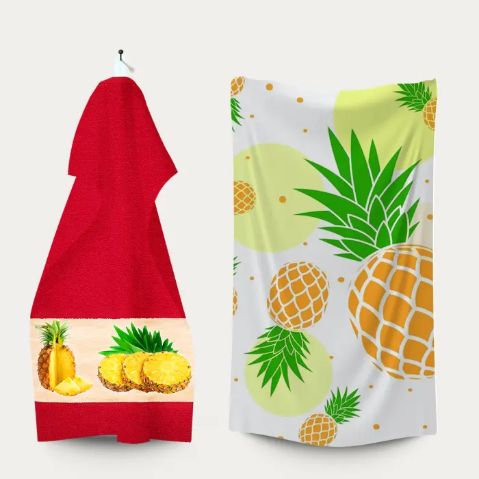 Комплект - 2 броя хавлиена кърпа с принт - 3158 - 2260 - Комплект - 2 броя хавлиена кърпа с принт - 3158 - 2260