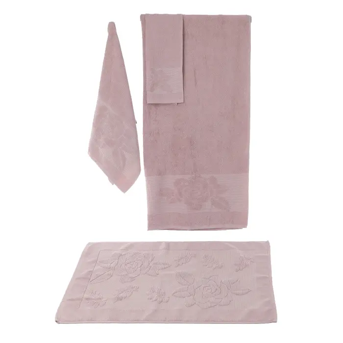 Комплект 4 броя хавлия Цветя - Пепел - 3304 - Комплект 4 броя хавлия Цветя - Пепел - 3304