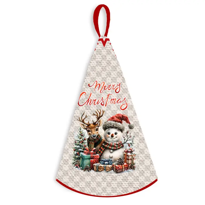 Кръгла хавлиена кърпа с коледни мотиви - 5351 - 3167 - Кръгла хавлиена кърпа с коледни мотиви - 5351 - 3167