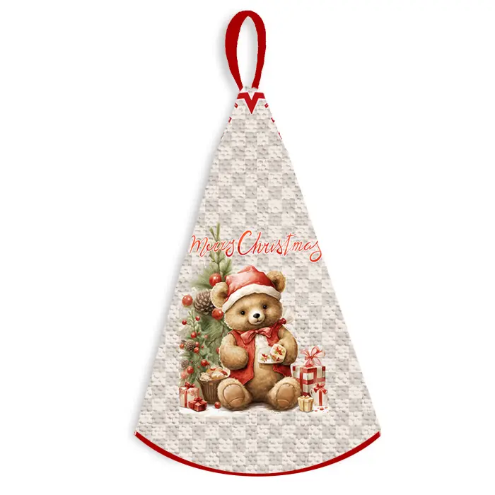 Кръгла хавлиена кърпа с коледни мотиви - 5352 - 3168 -  Кръгла хавлиена кърпа с коледни мотиви - 5352 - 3168