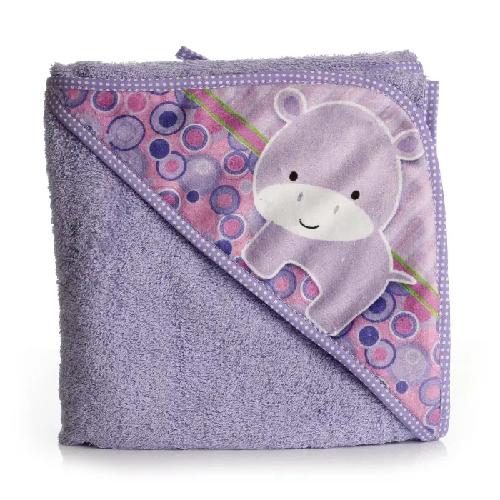 Бебешка хавлиена кърпа с качулка - Лилаво - 1066 - Бебешка хавлиена кърпа с качулка - Лилаво - 1066