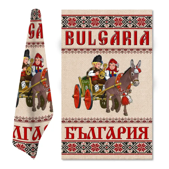 Сувенирна кърпа с Български шевици M2 - 637 - Сувенирна кърпа с Български шевици M2 - 637