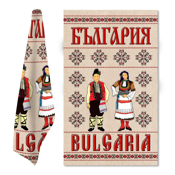 Сувенирна кърпа с Български шевици M4 - 639 - Сувенирна кърпа с Български шевици M4 - 639