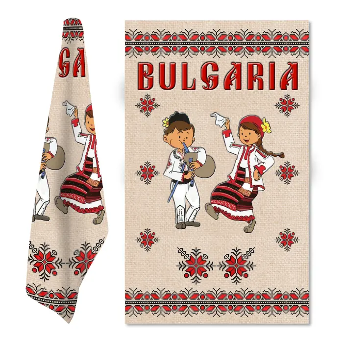 Сувенирна кърпа с Български шевици M6 - 642 - Сувенирна кърпа с Български шевици M6 - 642