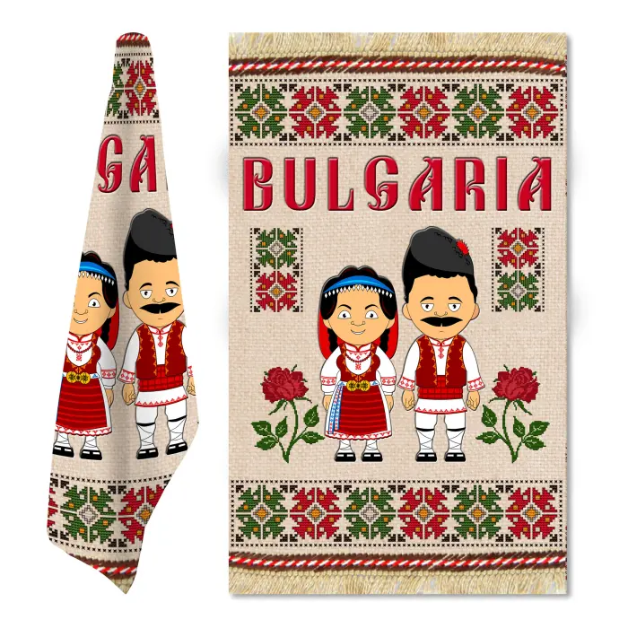 Сувенирна кърпа с Български шевици M9 - 656 - Сувенирна кърпа с Български шевици M9 - 656