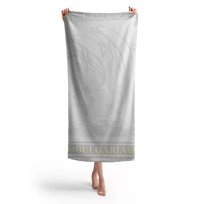 Плажна хавлия Делфин MS - Светло сив - 391 - Плажна хавлия Делфин MS - Светло сив - 391