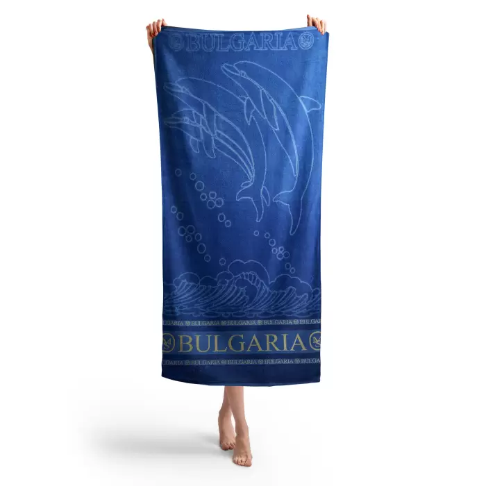 Плажна хавлия Делфин MS - Синьо - 348 - Плажна хавлия Делфин MS - Синьо - 348