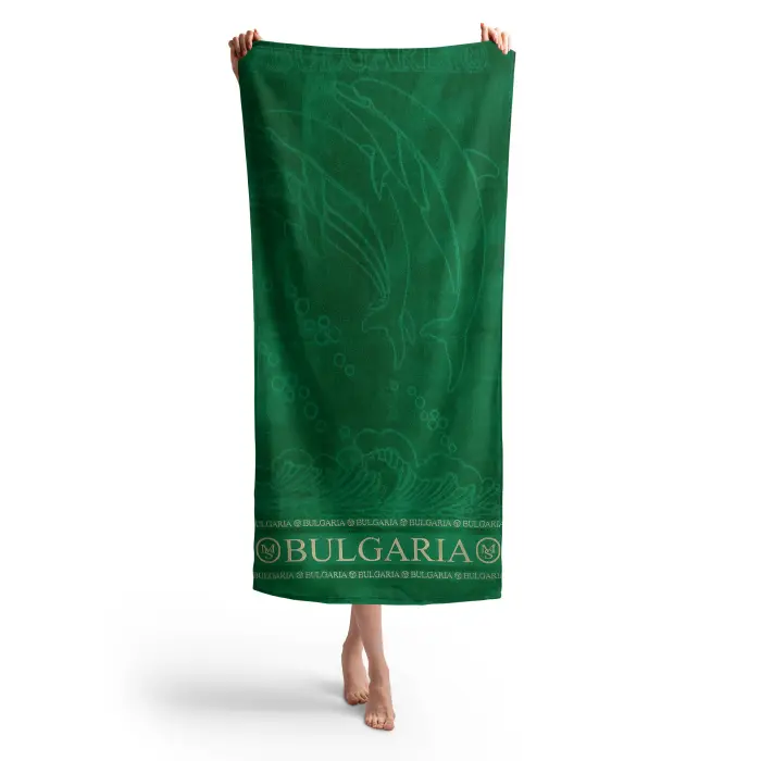 Плажна хавлия Делфин MS - Зелено - 3023 - Плажна хавлия Делфин MS - Зелено - 3023