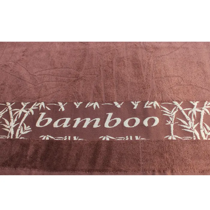 Плажна хавлия с бамбуков десен - кафява - 1781 -  Плажна хавлия с бамбуков десен - кафява - 1781