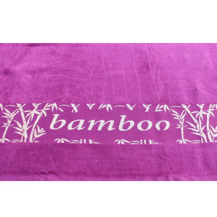 Плажна хавлия с бамбуков десен - малина - 1775 -  Плажна хавлия с бамбуков десен - малина - 1775