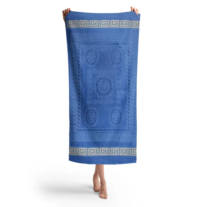 Плажна хавлия с мотив - Коралово синьо - 3030 - Плажна хавлия с мотив - Коралово синьо - 3030