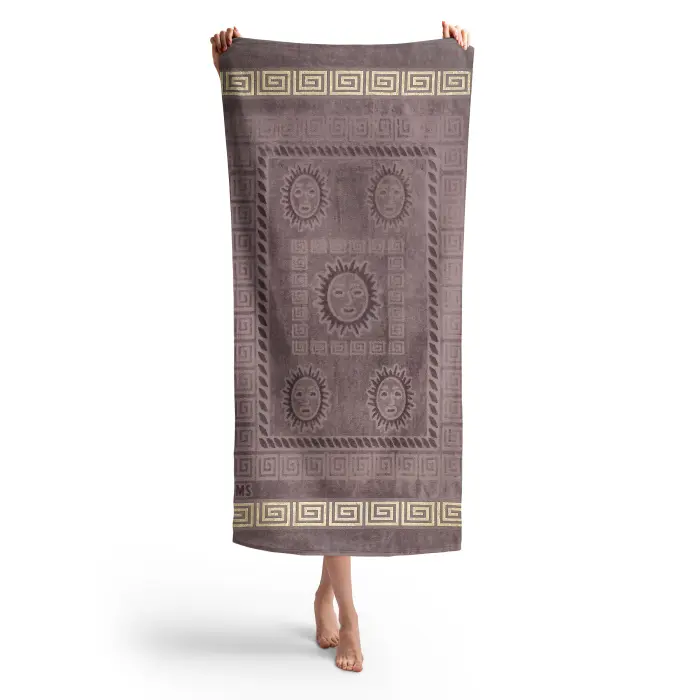 Плажна хавлия с мотив - Пепел лилаво - 3029 - Плажна хавлия с мотив - Пепел лилаво - 3029