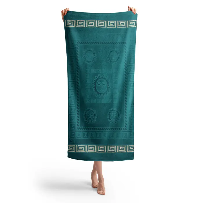 Плажна хавлия с мотив - Петрол - 1176 - Плажна хавлия с мотив - Петрол - 1176