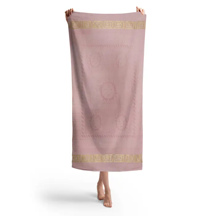 Плажна хавлия с мотив - Розово - 3031 - Плажна хавлия с мотив - Розово - 3031