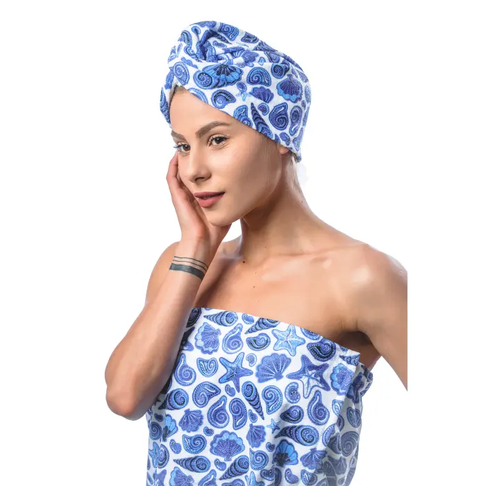 Тюрбан с принт комплект М1 - 1478 - Тюрбан с принт комплект М1 - 1478