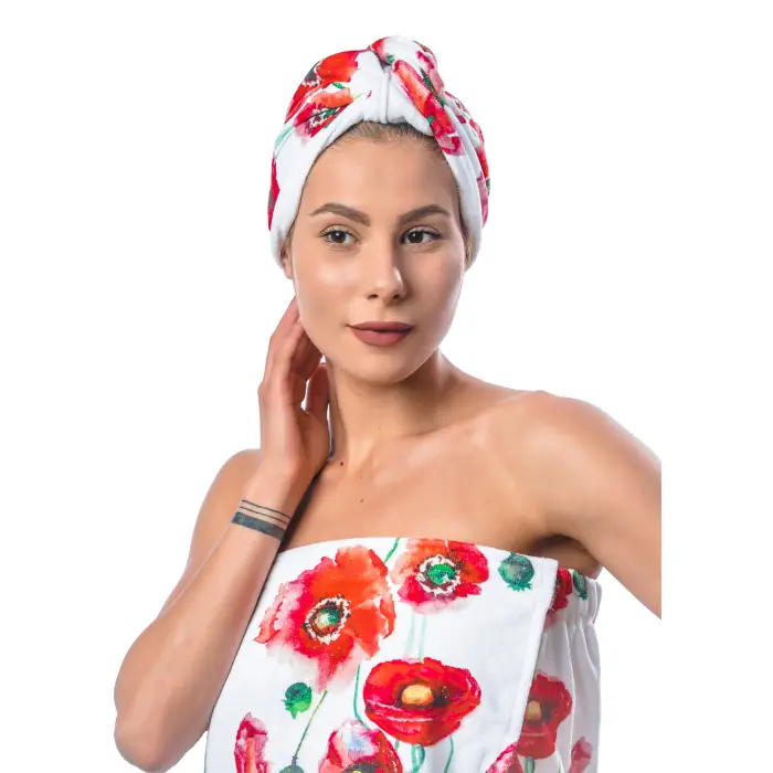 Тюрбан с принт комплект М4 - 1484 - Тюрбан с принт комплект М4 - 1484