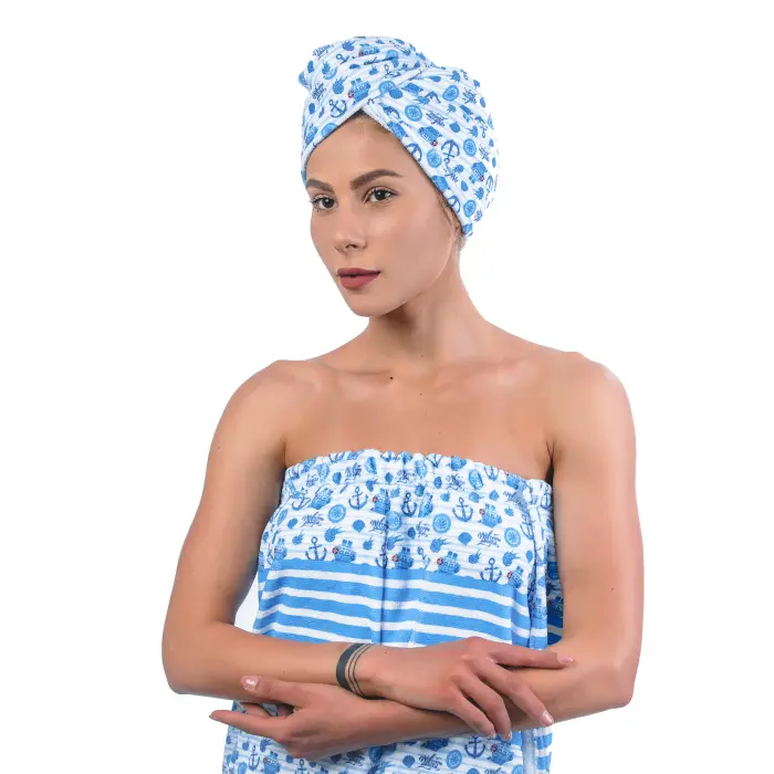 Тюрбан с принт комплект М9 - 1500 - Тюрбан с принт комплект М9 - 1500